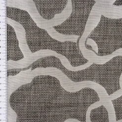 Dekostoff Jacquard beidseitig Labyrinth Liniengeflecht grau silber 1,60m Breite