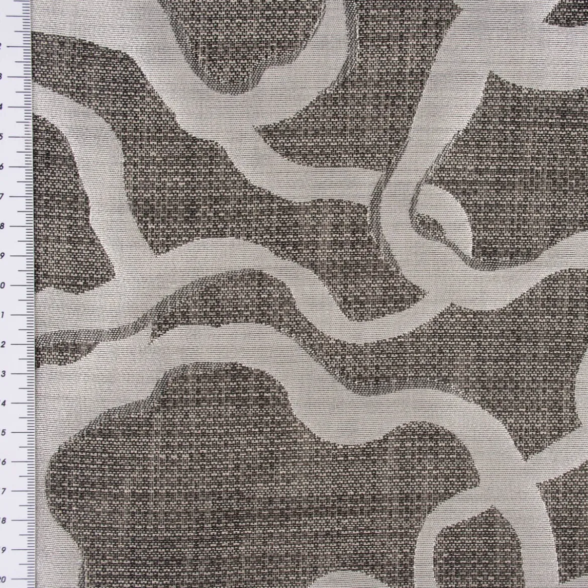 Dekostoff Jacquard beidseitig Labyrinth Liniengeflecht grau silber 1,60m Breite