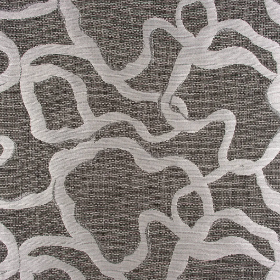 Dekostoff Jacquard beidseitig Labyrinth Liniengeflecht grau silber 1,60m Breite