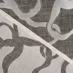 Dekostoff Jacquard beidseitig Labyrinth Liniengeflecht grau silber 1,60m Breite