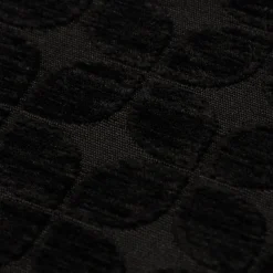 Dekostoff Jacquard Chenille Deluxe Soft Retro Leaf schwarz 1,40m Breite