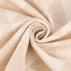 Dekostoff Jacquard Doubleface Premium Metallic Triangel Retro Scandi gold hellbeige 1,4m Breite