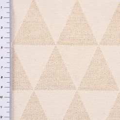 Dekostoff Jacquard Doubleface Premium Metallic Triangel Retro Scandi gold hellbeige 1,4m Breite