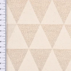 Dekostoff Jacquard Doubleface Premium Metallic Triangel Retro Scandi gold hellbeige 1,4m Breite