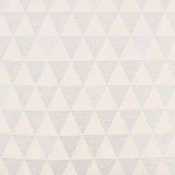 Dekostoff Jacquard Doubleface Premium Metallic Triangel Retro Scandi silber hellbeige 1,4m Breite