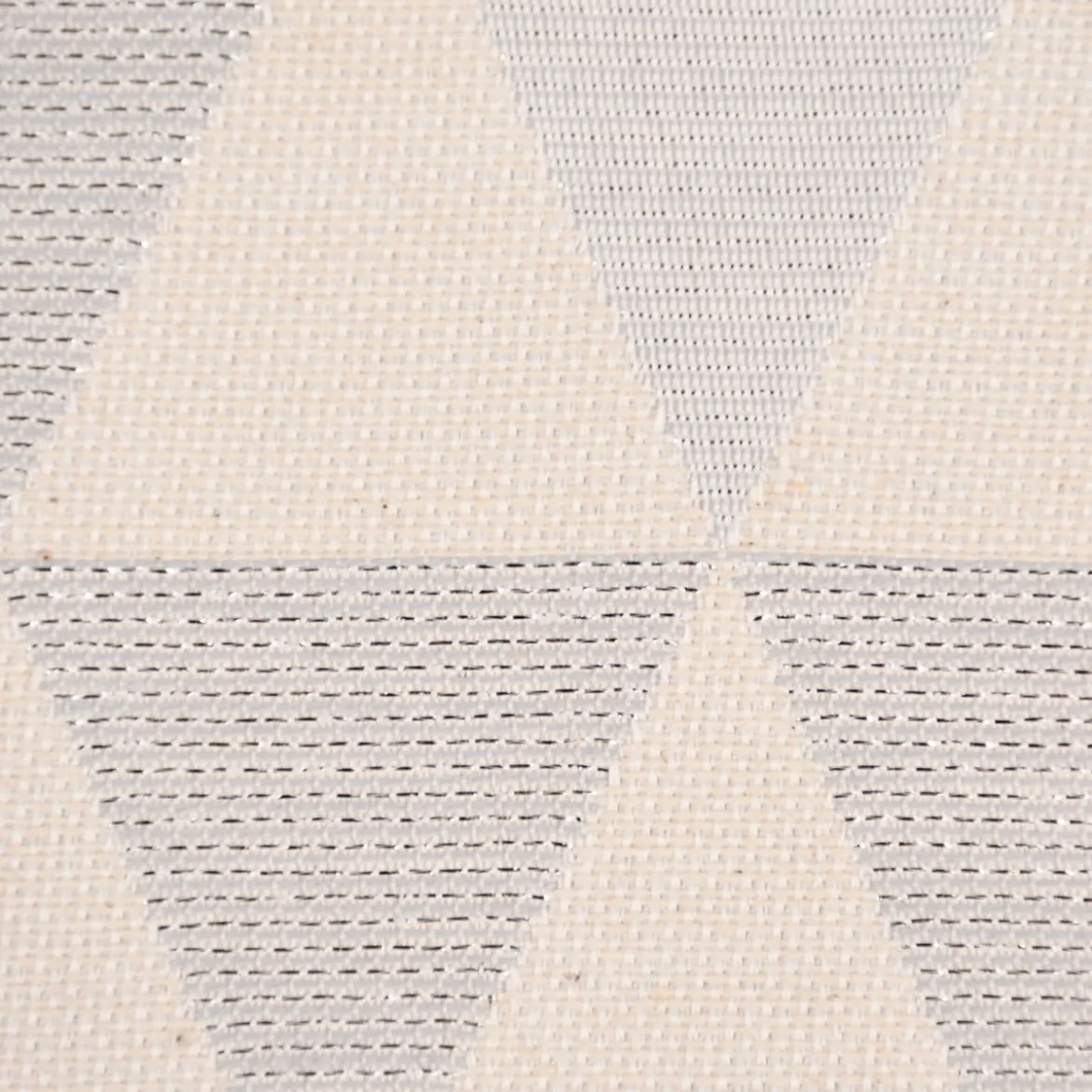 Dekostoff Jacquard Doubleface Premium Metallic Triangel Retro Scandi silber hellbeige 1,4m Breite