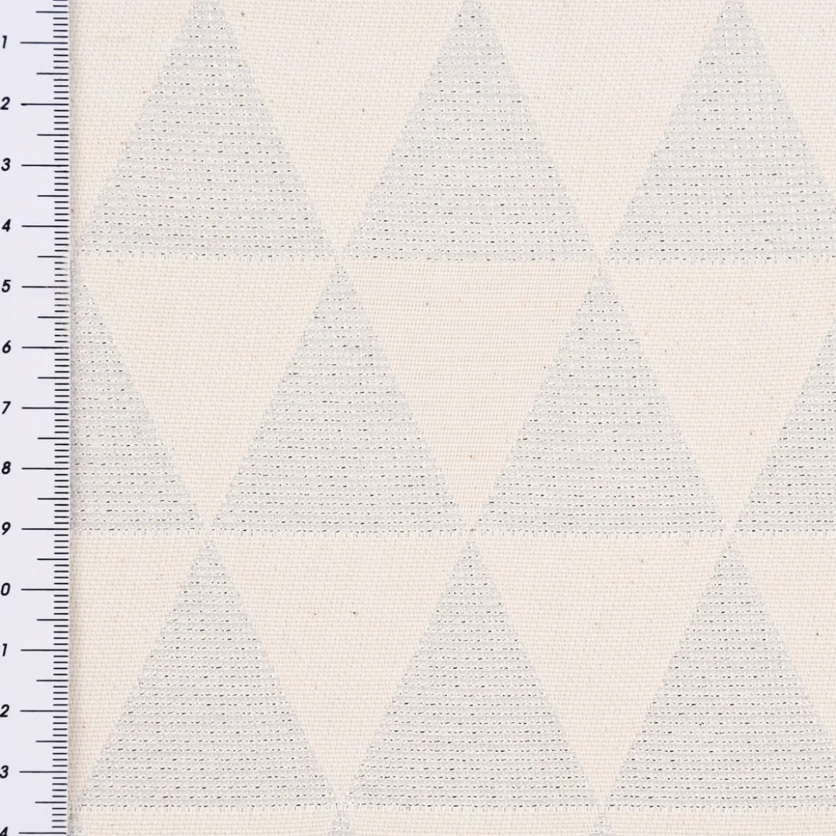 Dekostoff Jacquard Doubleface Premium Metallic Triangel Retro Scandi silber hellbeige 1,4m Breite