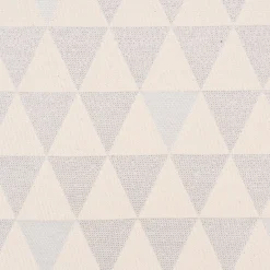 Dekostoff Jacquard Doubleface Premium Metallic Triangel Retro Scandi silber hellbeige 1,4m Breite
