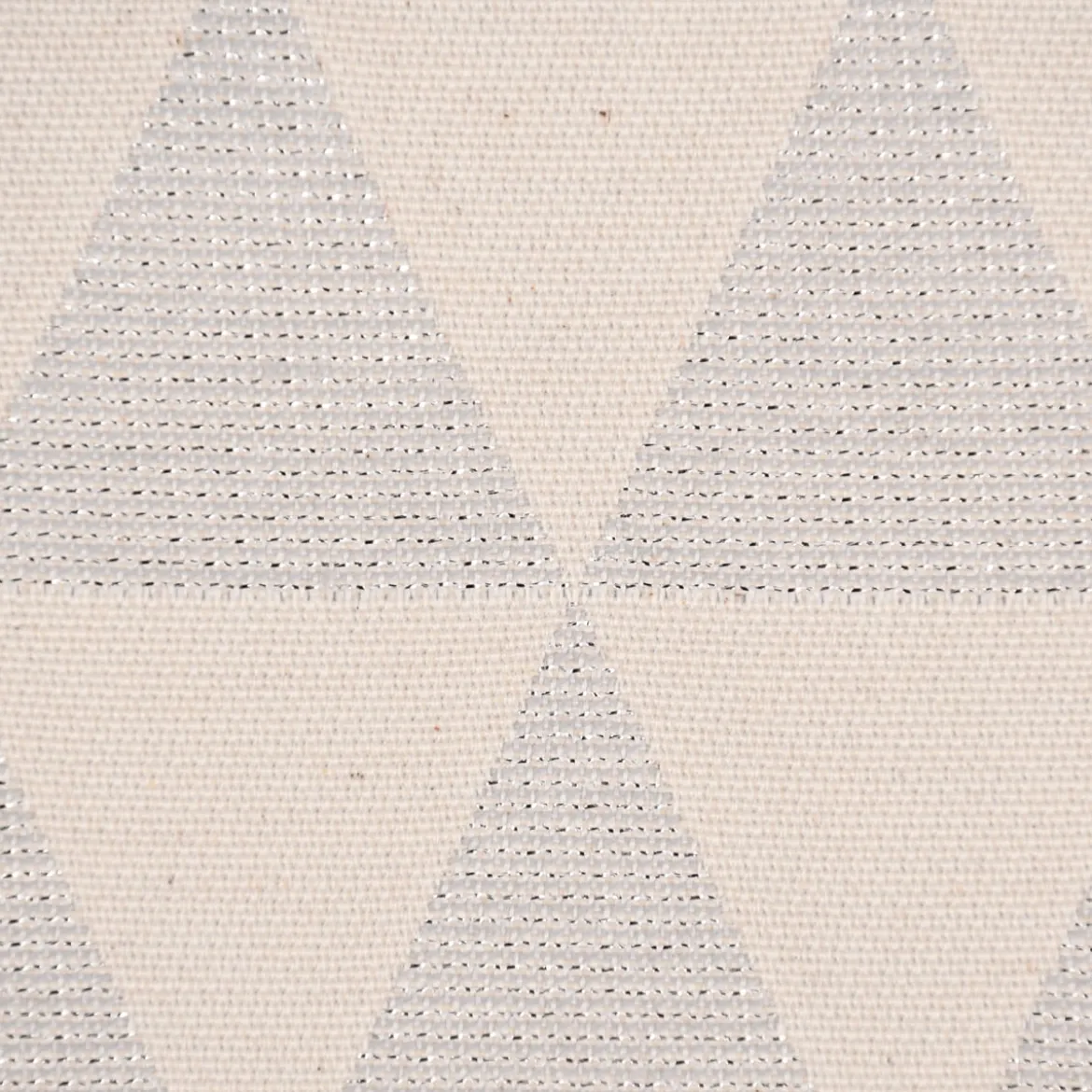 Dekostoff Jacquard Doubleface Premium Metallic Triangel Retro Scandi silber hellbeige 1,4m Breite