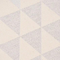 Dekostoff Jacquard Doubleface Premium Metallic Triangel Retro Scandi silber hellbeige 1,4m Breite