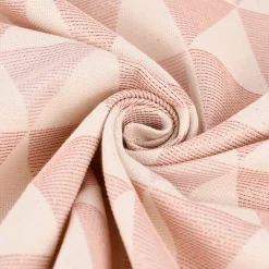 Dekostoff Jacquard Doubleface Premium Metallic Triangel Retro Scandi rosa hellbeige 1,4m Breite