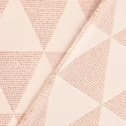 Dekostoff Jacquard Doubleface Premium Metallic Triangel Retro Scandi rosa hellbeige 1,4m Breite