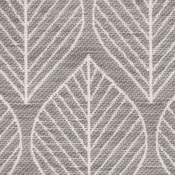 Dekostoff Jacquard Doubleface Premium Leaf Retro Scandi Blätter grau hellbeige 1,4m Breite