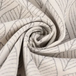 Dekostoff Jacquard Doubleface Premium Leaf Retro Scandi Blätter grau hellbeige 1,4m Breite