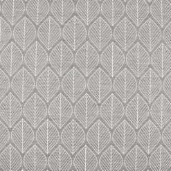 Dekostoff Jacquard Doubleface Premium Leaf Retro Scandi Blätter grau hellbeige 1,4m Breite