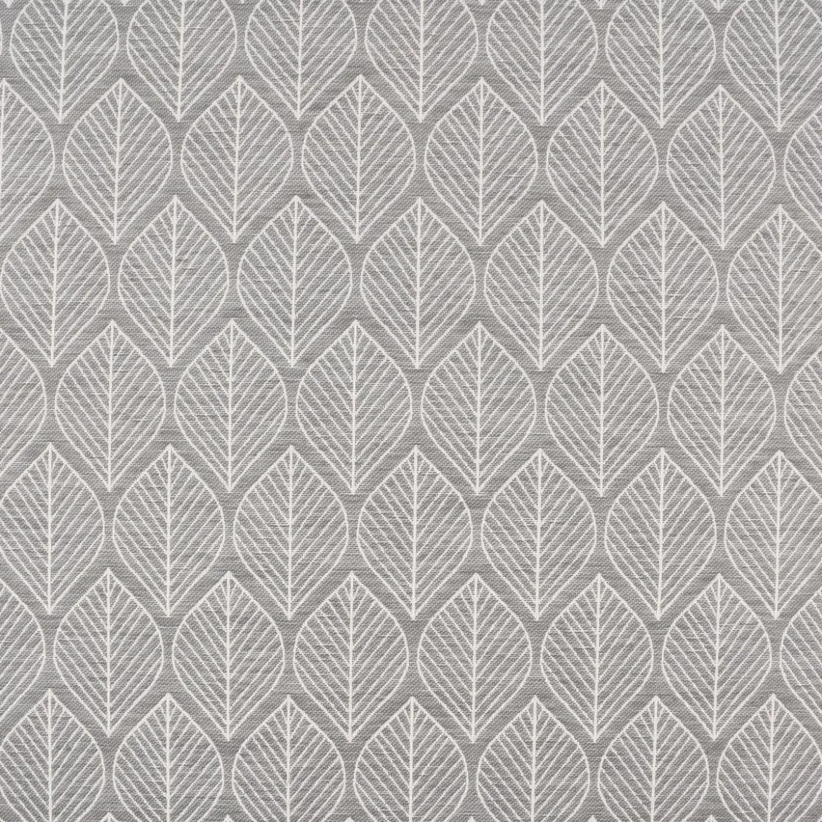 Dekostoff Jacquard Doubleface Premium Leaf Retro Scandi Blätter grau hellbeige 1,4m Breite