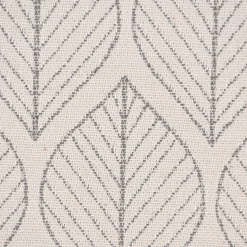 Dekostoff Jacquard Doubleface Premium Leaf Retro Scandi Blätter grau hellbeige 1,4m Breite