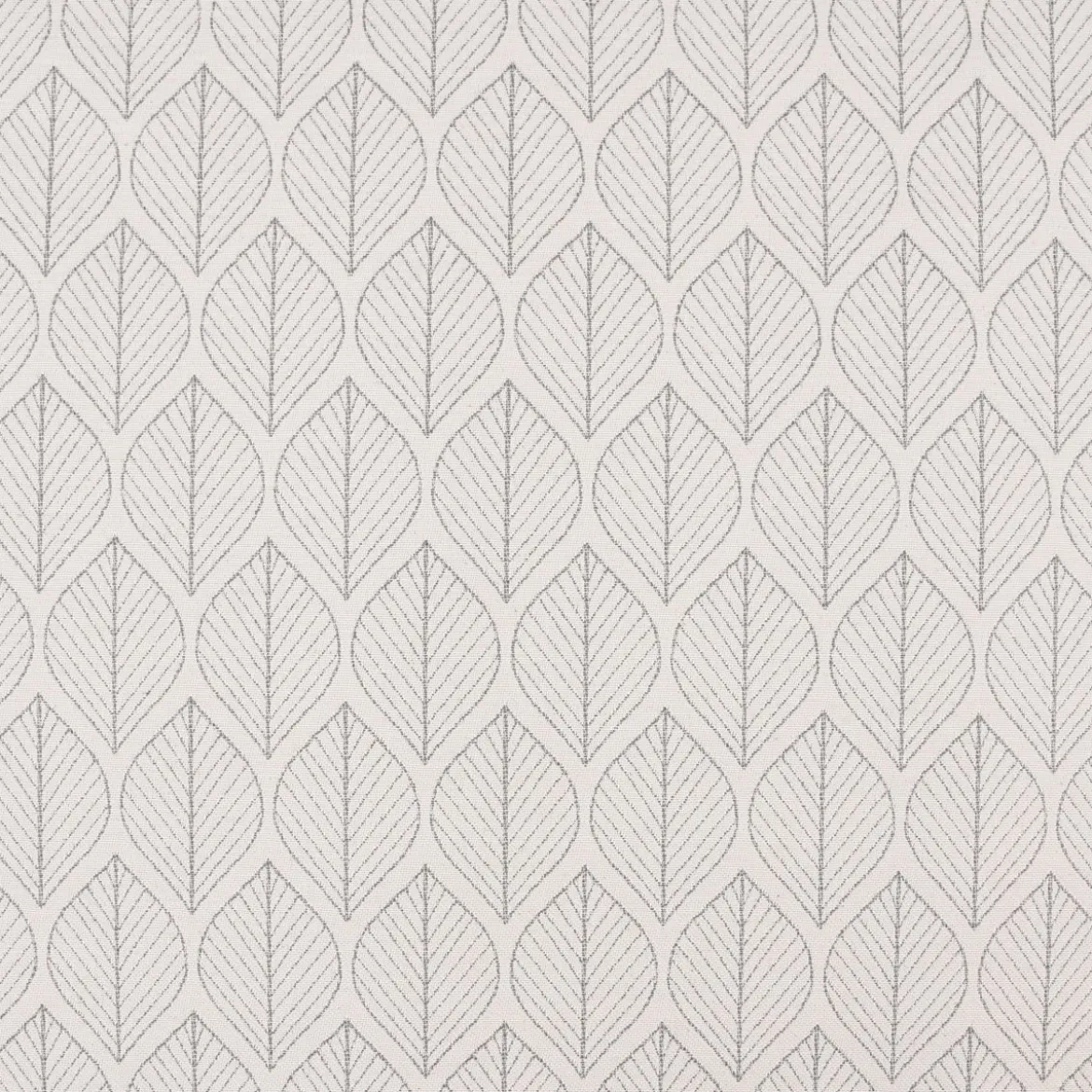 Dekostoff Jacquard Doubleface Premium Leaf Retro Scandi Blätter grau hellbeige 1,4m Breite
