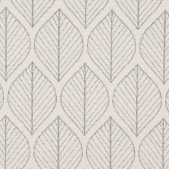 Dekostoff Jacquard Doubleface Premium Leaf Retro Scandi Blätter grau hellbeige 1,4m Breite