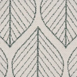 Dekostoff Jacquard Doubleface Premium Leaf Retro Scandi Blätter grün hellbeige 1,4m Breite