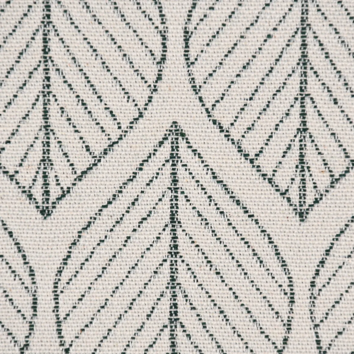 Dekostoff Jacquard Doubleface Premium Leaf Retro Scandi Blätter grün hellbeige 1,4m Breite