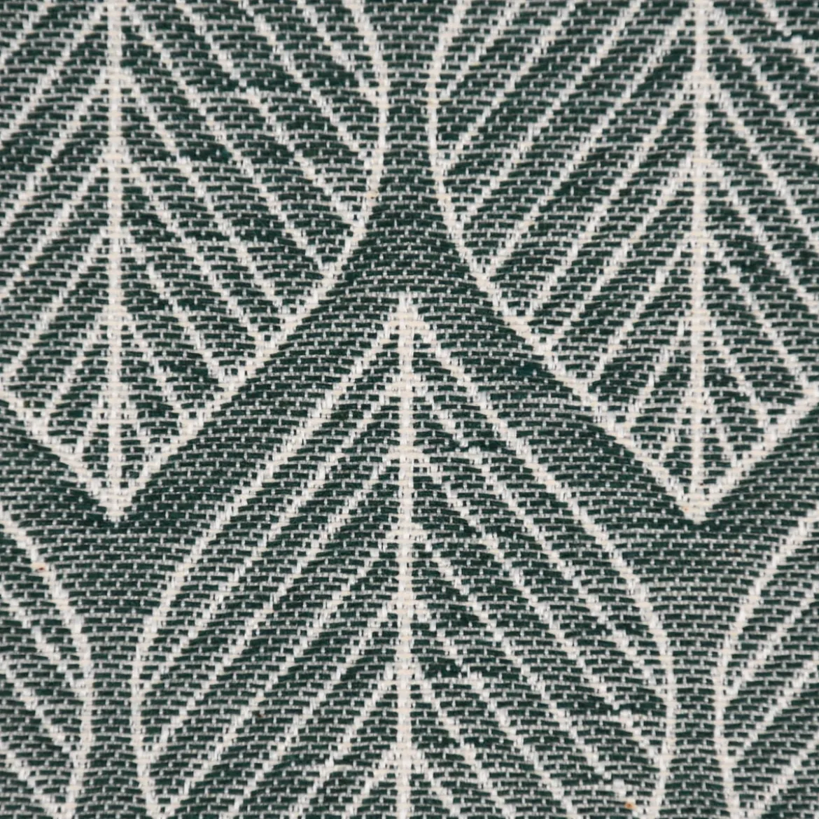Dekostoff Jacquard Doubleface Premium Leaf Retro Scandi Blätter grün hellbeige 1,4m Breite