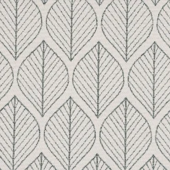 Dekostoff Jacquard Doubleface Premium Leaf Retro Scandi Blätter grün hellbeige 1,4m Breite