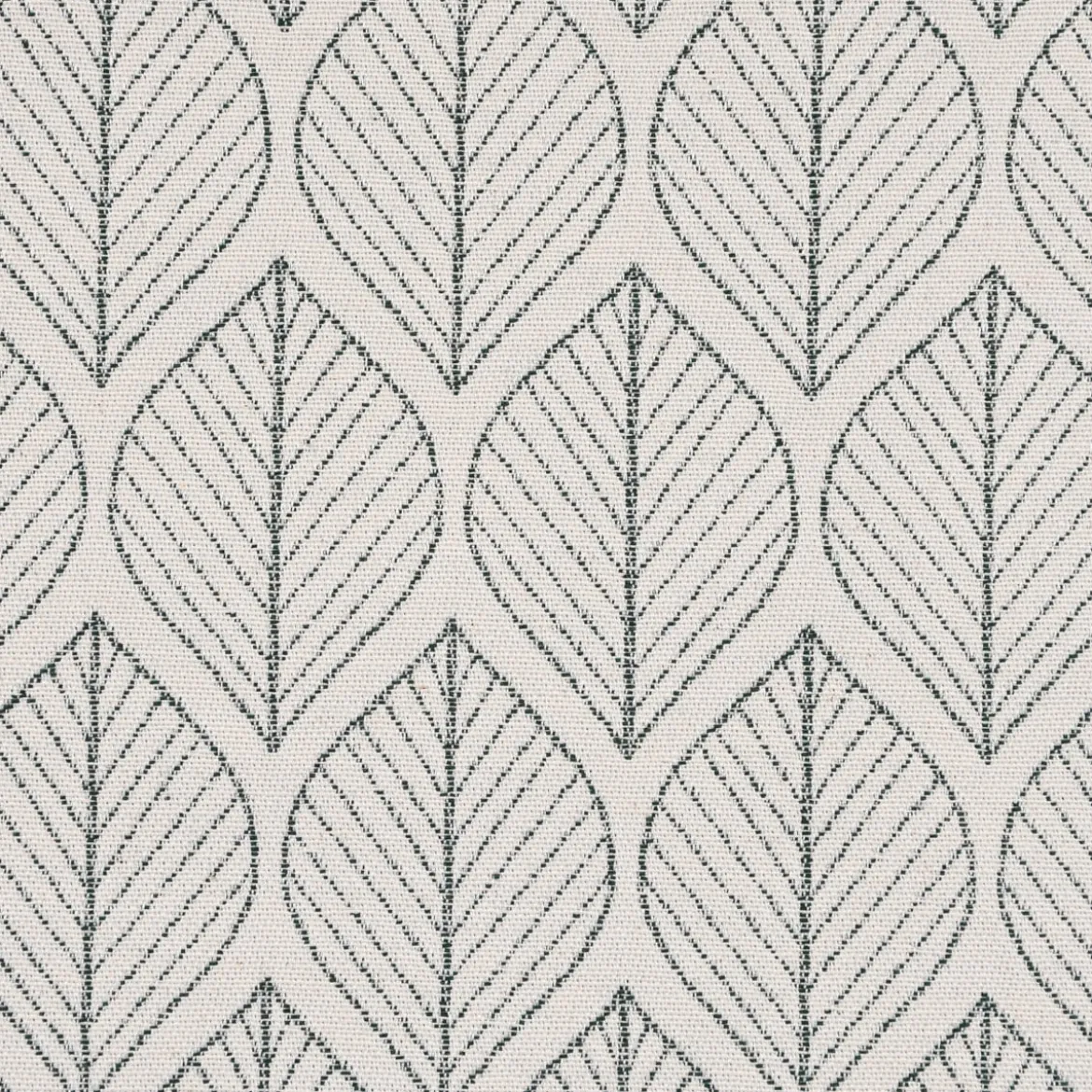 Dekostoff Jacquard Doubleface Premium Leaf Retro Scandi Blätter grün hellbeige 1,4m Breite