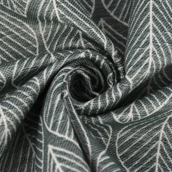 Dekostoff Jacquard Doubleface Premium Leaf Retro Scandi Blätter grün hellbeige 1,4m Breite