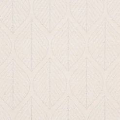 Dekostoff Jacquard Doubleface Premium Metallic Leaf Retro Scandi Blätter silber beige 1,4m Breite