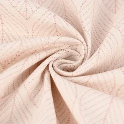 Dekostoff Jacquard Doubleface Premium Metallic Leaf Retro Scandi Blätter rosa beige 1,4m Breite