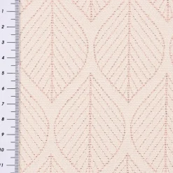 Dekostoff Jacquard Doubleface Premium Metallic Leaf Retro Scandi Blätter rosa beige 1,4m Breite