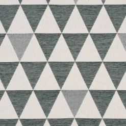 Dekostoff Jacquard Doubleface Premium Triangel Retro Scandi grün hellbeige 1,4m Breite