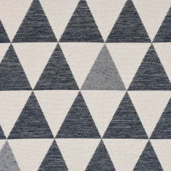 Dekostoff Jacquard Doubleface Premium Triangel Retro Scandi blau hellbeige 1,4m Breite