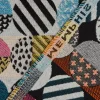 Dekostoff Jacquard geometrisch Kreise weiß schwarz bunt 1,5m Breite