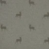 Dekostoff Jacquard Landhausstoff Wendestoff Hirsche beige braun türkis 1,40m Breite
