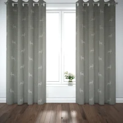 Dekostoff Jacquard Landhausstoff Wendestoff Hirsche beige braun türkis 1,40m Breite