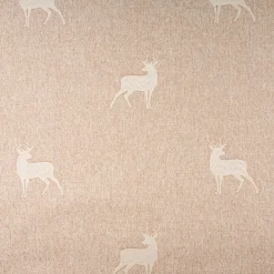 Dekostoff Jacquard Landhausstoff Wendestoff Hirsche beige 1,40m Breite