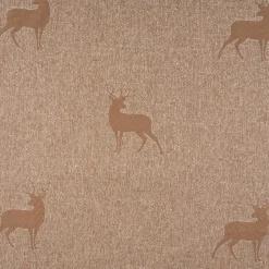 Dekostoff Jacquard Landhausstoff Wendestoff Hirsche braun 1,40m Breite