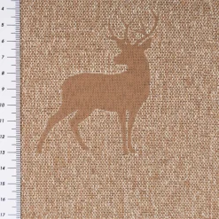 Dekostoff Jacquard Landhausstoff Wendestoff Hirsche braun 1,40m Breite