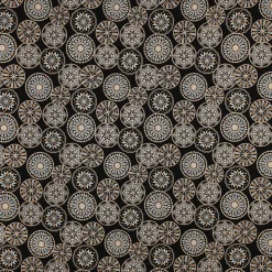 Dekostoff Jacquard Metallic Mandala Deco Luxury Mandalas schwarz gold ecru 1,4m Breite