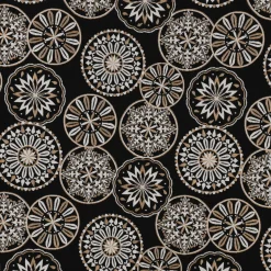 Dekostoff Jacquard Metallic Mandala Deco Luxury Mandalas schwarz gold ecru 1,4m Breite