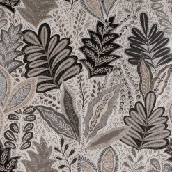 Dekostoff Jacquard Metallic Botanic Arty Blätter silber grau 1,4m Breite
