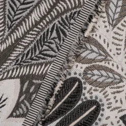 Dekostoff Jacquard Metallic Botanic Arty Blätter silber grau 1,4m Breite
