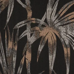 Dekostoff Jacquard Palmenblätter schwarz beige 137cm Breite