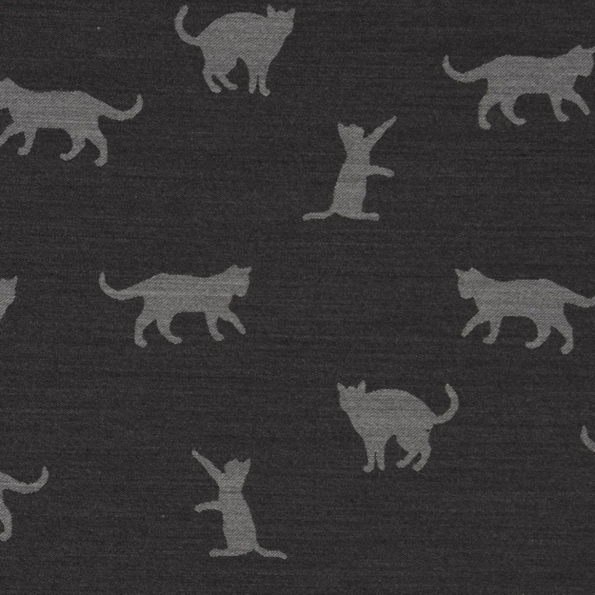 Dekostoff Jacquard Plaidstoff Wendestoff Cats Cosy Katzen grau 1,40m Breite