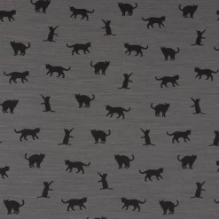 Dekostoff Jacquard Plaidstoff Wendestoff Cats Cosy Katzen grau 1,40m Breite