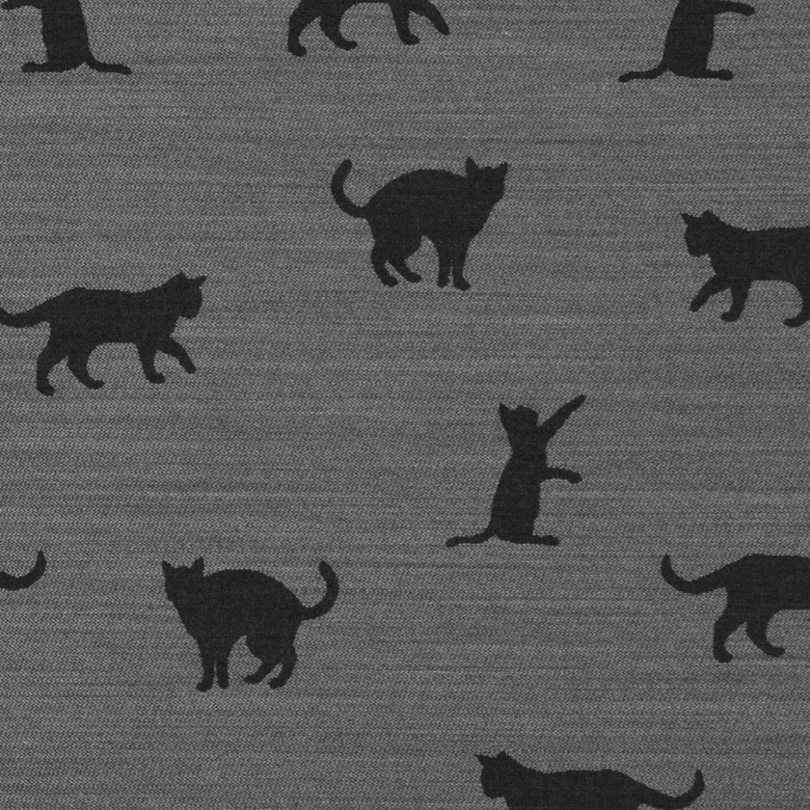 Dekostoff Jacquard Plaidstoff Wendestoff Cats Cosy Katzen grau 1,40m Breite