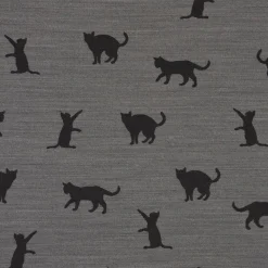 Dekostoff Jacquard Plaidstoff Wendestoff Cats Cosy Katzen grau 1,40m Breite