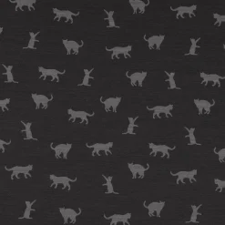 Dekostoff Jacquard Plaidstoff Wendestoff Cats Cosy Katzen grau 1,40m Breite